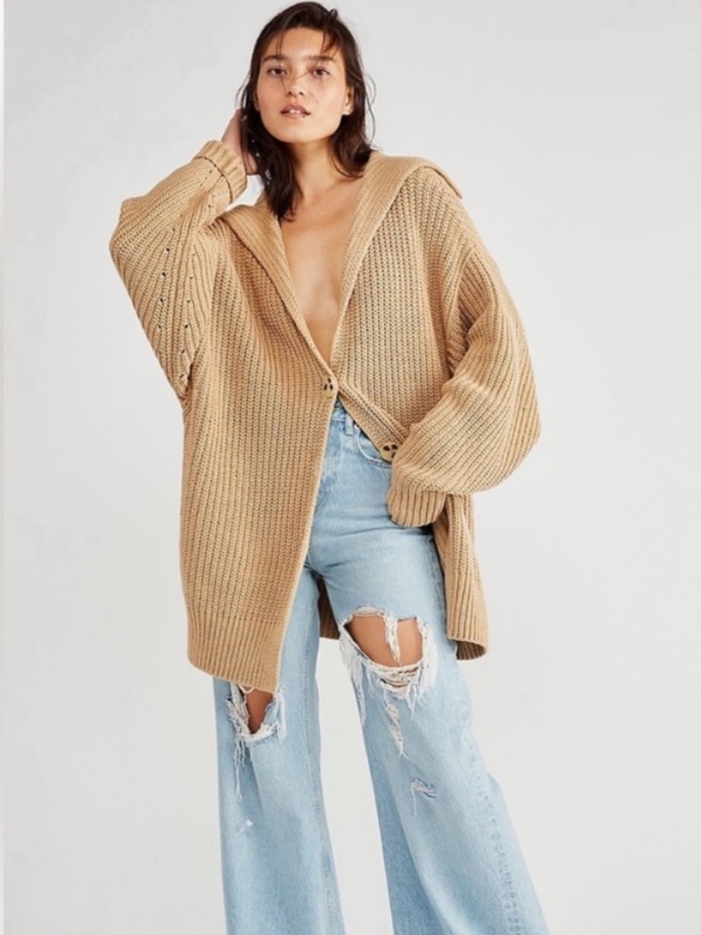Free People Swim Too Deep Cardi Large - Picture 2 of 7